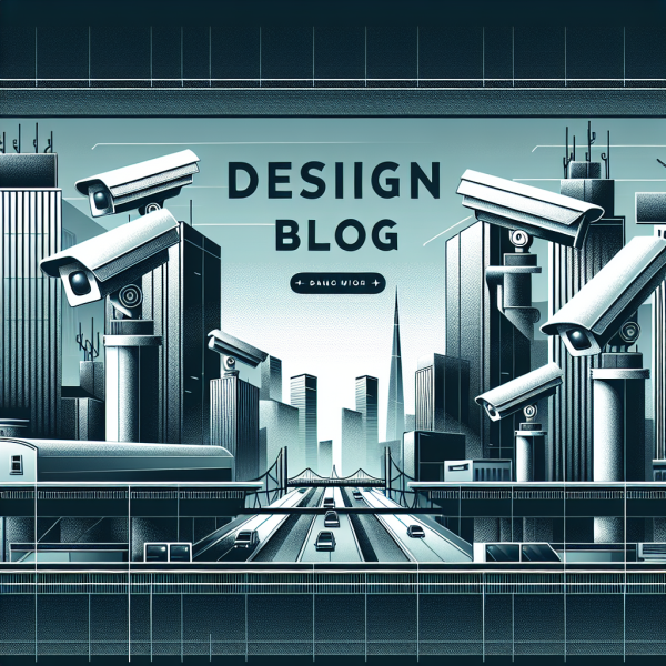 Cityscape highlighting surveillance cameras with a focus on AI technology monitoring public spaces